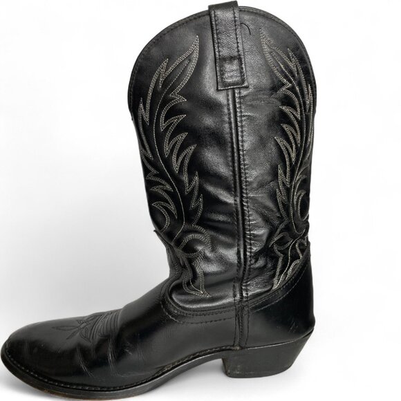 Laredo Black Leather Western Cowboy Cowgirl Boots Women's 10 M - Picture 5 of 10